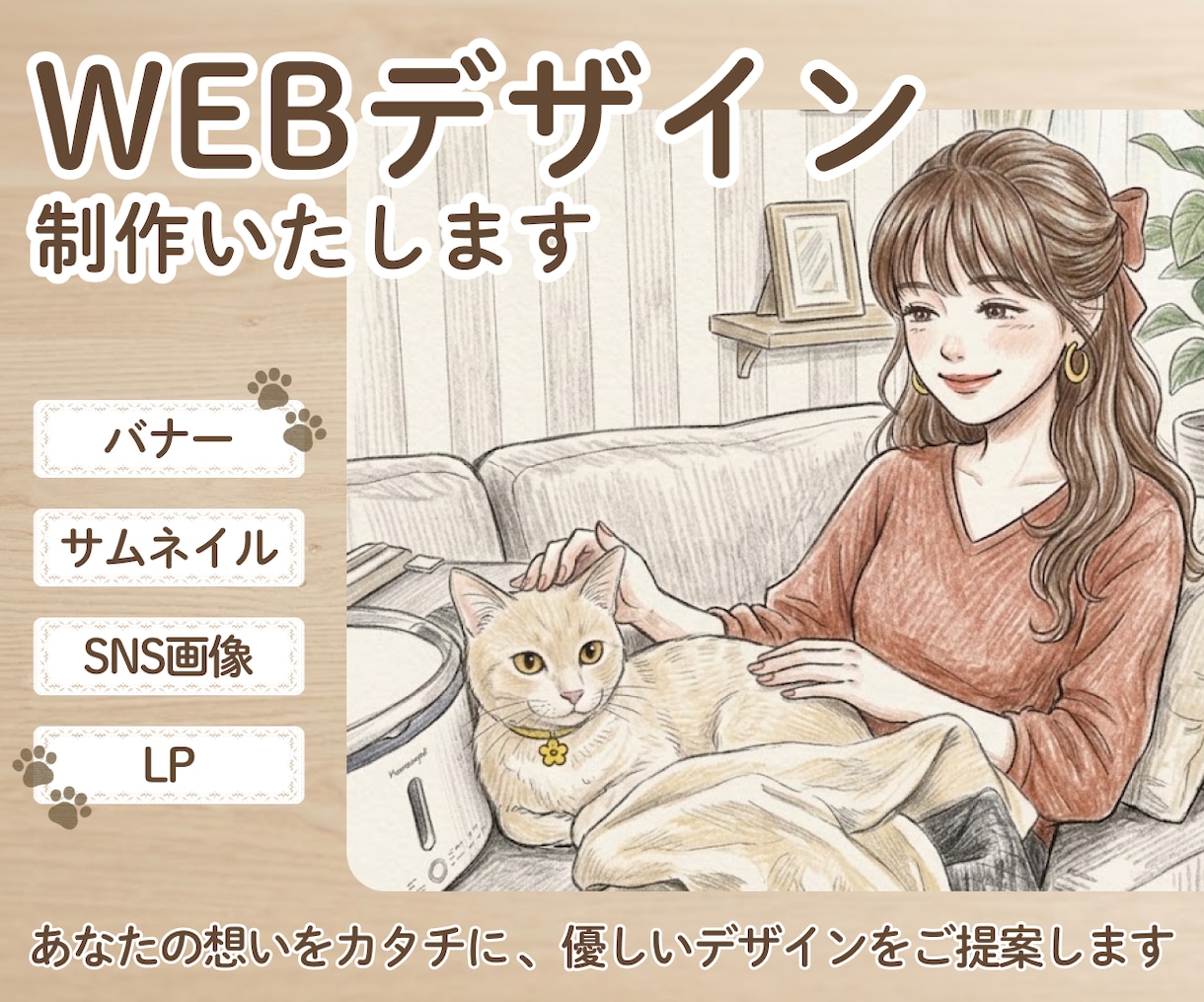 優しさやあたたかみが感じられるデザインを制作します あなたの想いをカタチに。初めての方も安心な丁寧な対応。 イメージ1