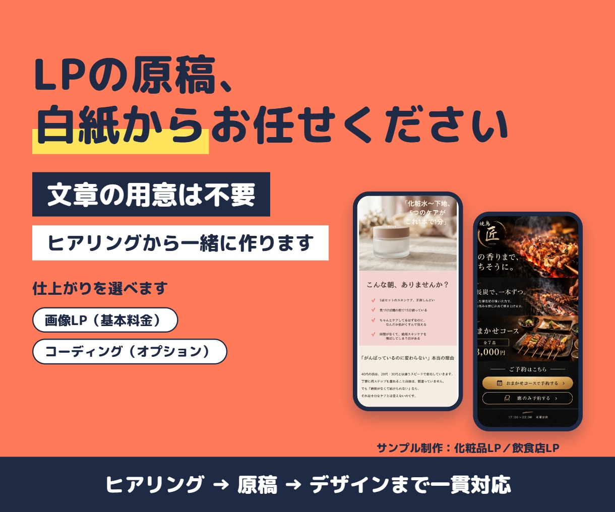 白紙からLP原稿・デザインを作成します ヒアリングから原稿・デザインまで一貫対応 イメージ1