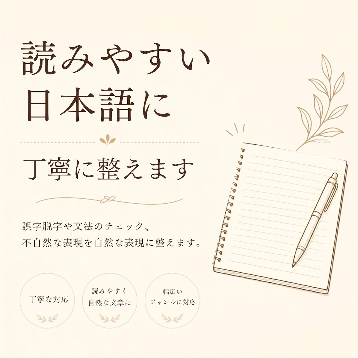文章の違和感ゼロに｜読みやすさ・誤字脱字改善します 【AI文章／SNS／ブログ／メール文】　自然に整えます イメージ1