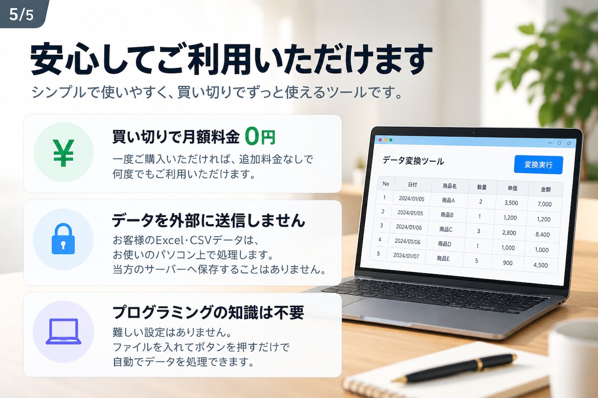 Excel・CSVから請求書を一括作成します 取引先ごとの請求書を自動作成｜PDF出力までまとめて完了 イメージ1