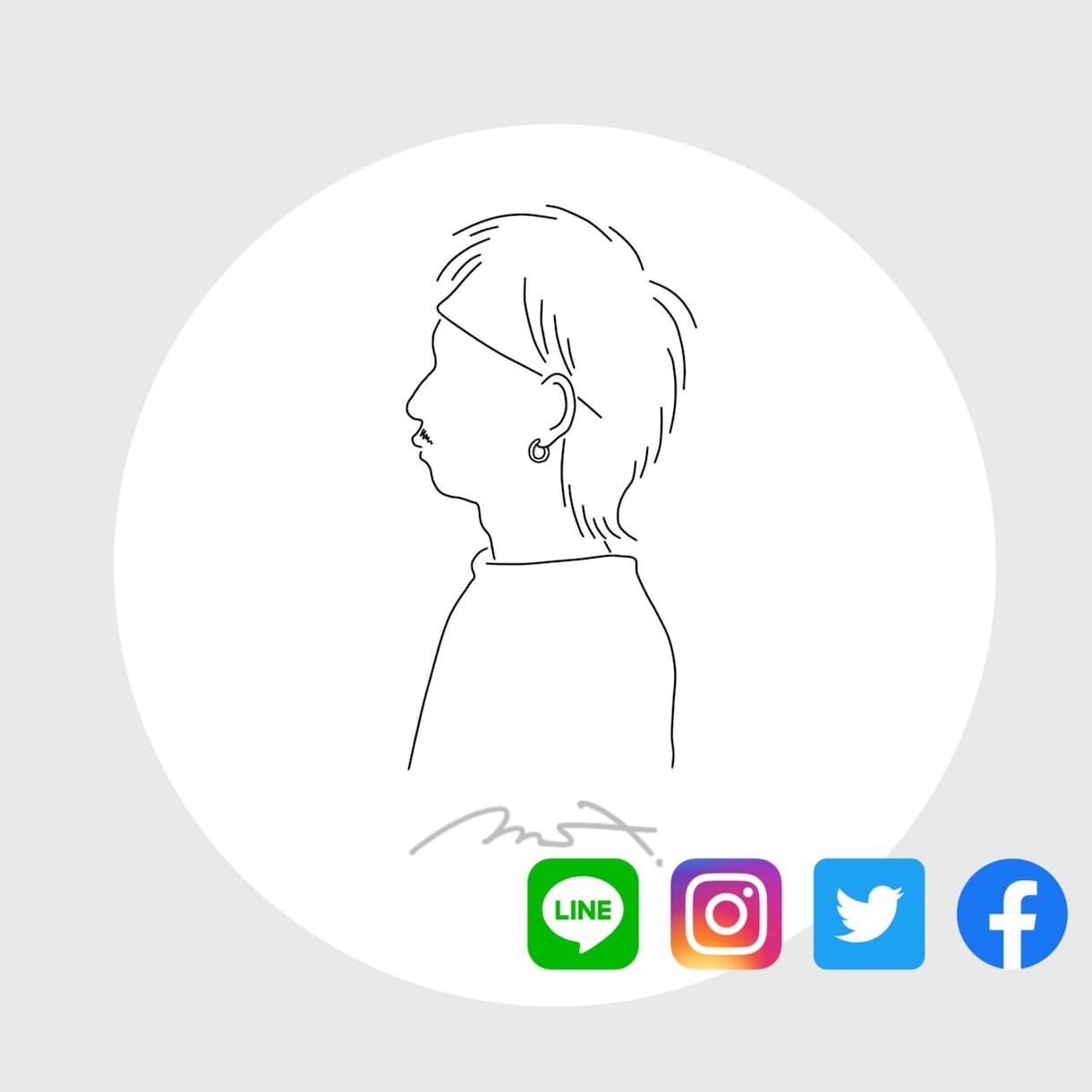 シンプルなプロフィール画像を作ります SNSや名刺にラフで雰囲気のある画像を★ イメージ4