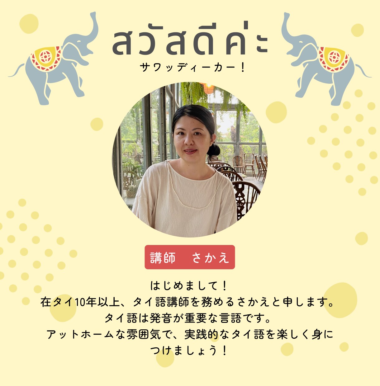 初心者でも安心！タイ語をわかりやすく丁寧に教えます 初心者〜タイ検準２級レベルまで！実践的なタイ語レッスン30分 イメージ2