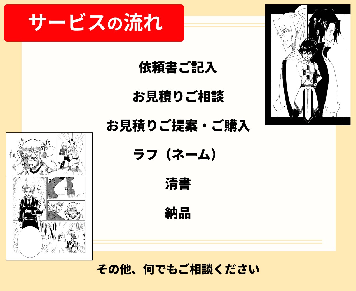 商用OK。広告・ストーリー漫画、何でも制作します シナリオからや数コマのみの漫画など；臨機応変に対応が可能です イメージ2