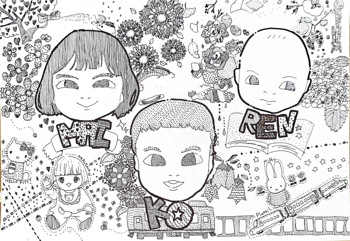 お子様のイラスト描きます 誕生日花などご希望のものがあればそれもイラストにします！ イメージ1