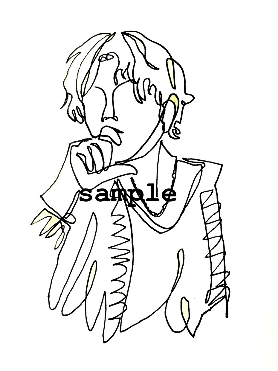 おしゃれなアイコン✴︎一筆書きでイラスト描きます 一筆書き+ワンカラーで似顔絵やアイコンをデザインいたします。 イメージ4