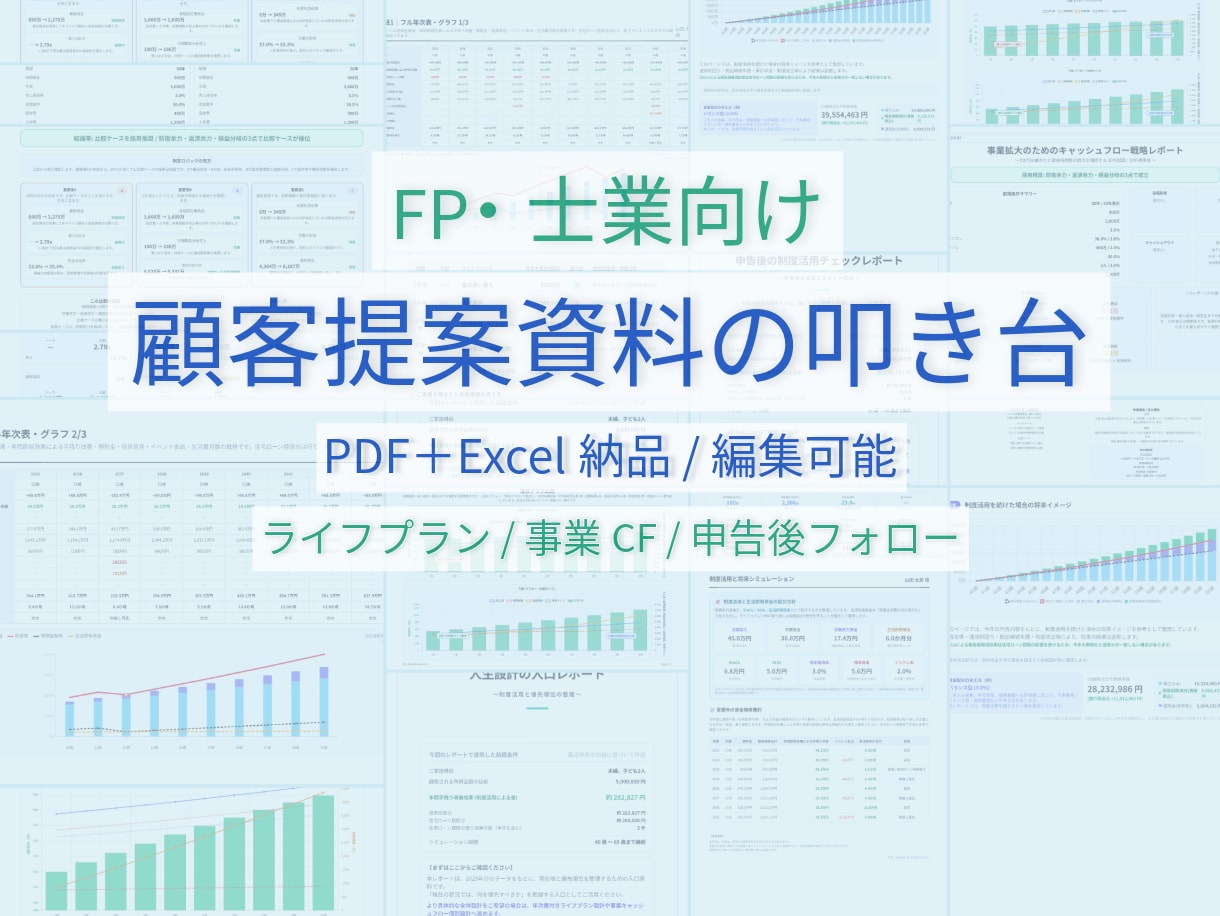 FP・士業向け/顧客提案資料の叩き台を作成します 顧客説明・面談用に使いやすい形で整理します イメージ1