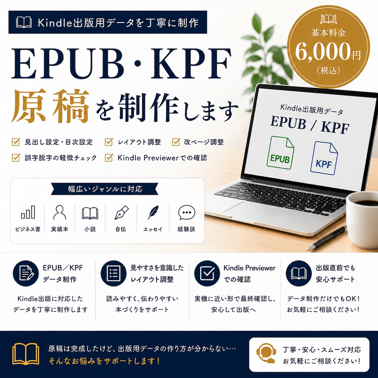 Kindle出版用EPUB・KPF原稿を制作します レイアウト調整・データ化など、出版できる形へ整えます イメージ1