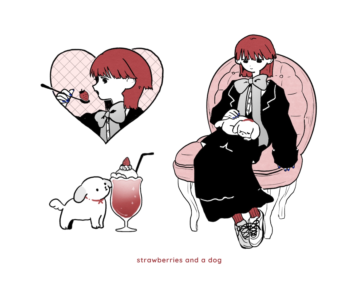 シンプルカラーのガーリー×ポップイラスト描きます アイコンやグッズなどに！ゆるポップな可愛いづくりをお手伝い イメージ3