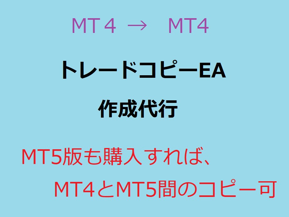MT4トレードコピーEAを作成代行します MT4→MT4のトレードコピーEA イメージ1