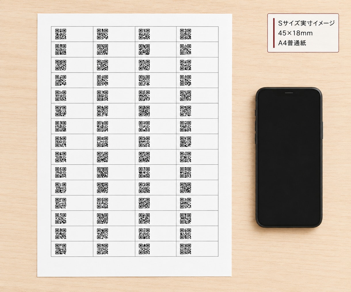 在庫管理に使えるQR商品フダ540枚を納品します PDFを印刷して切るだけ。45×18mmのQRフダ イメージ3