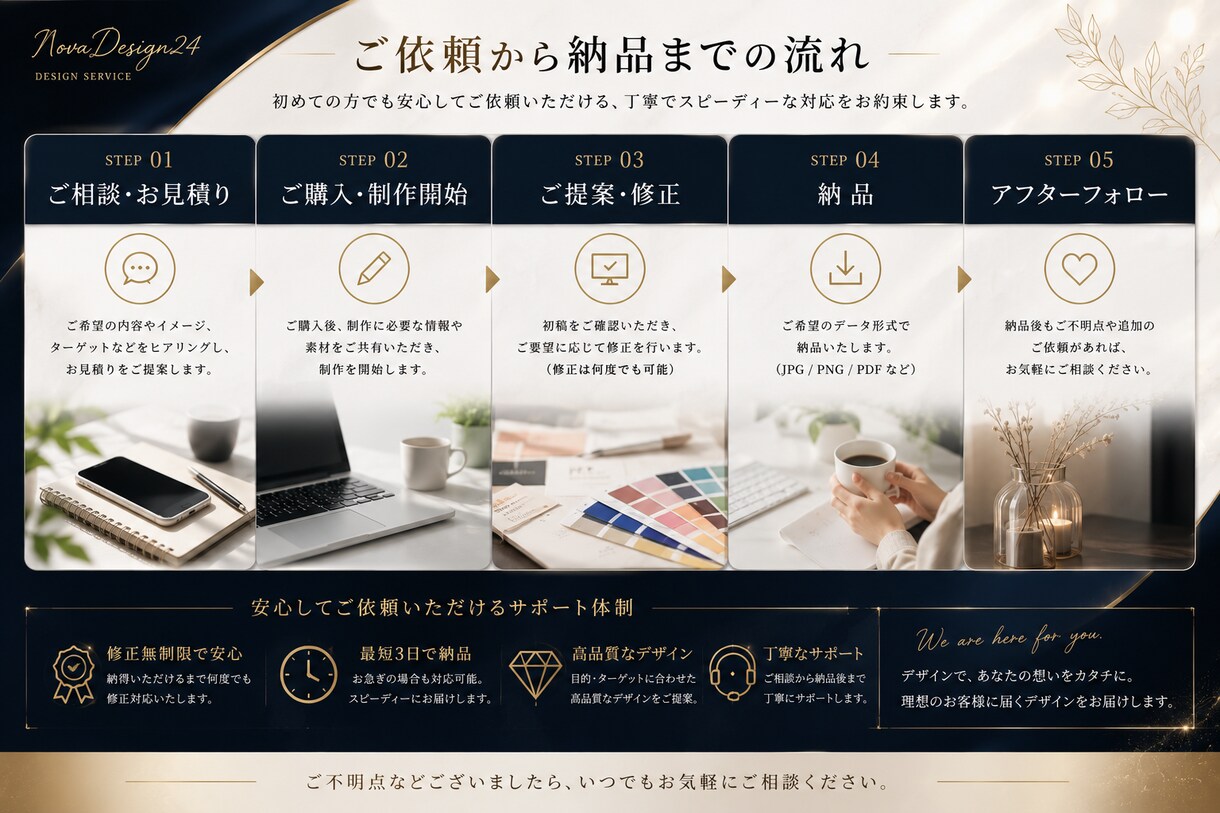 店舗・SNS・イベント用の告知画像を制作します 高級感のあるデザインで印象アップをお手伝い イメージ5