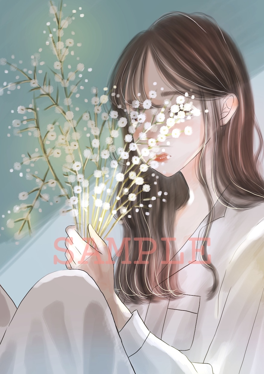 商用利用可◎お洒落なアイコンや名刺イラスト描きます 人と被らないお花と女の子のふんわり大人可愛いイラスト＊ イメージ7