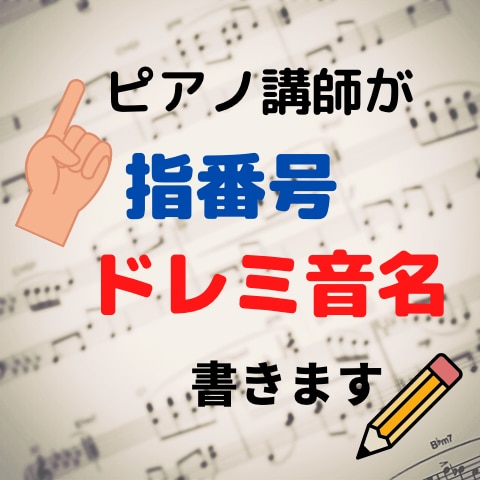 1ページ500円から♩指番号・ドレミ音名入力します 都内音楽大学卒の現役ピアノ講師・ピアニストが考えます。 イメージ1