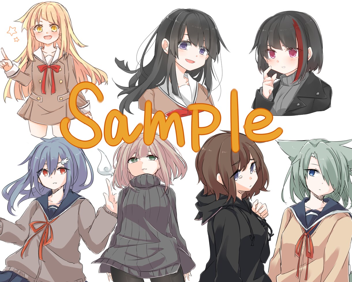 SNS等、ブログ等のヘッダー描きます 萌え絵等の可愛い系のイラスト承ります イメージ1