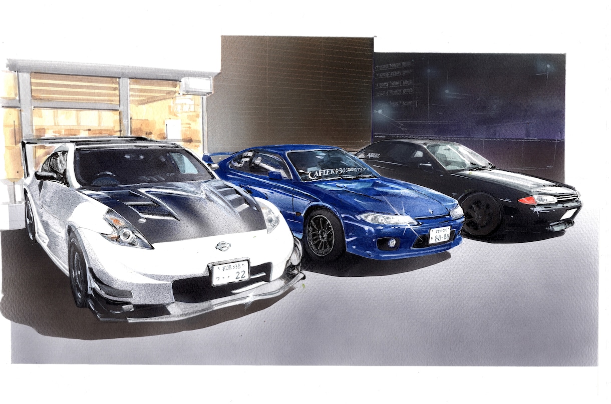 自動車のイラストを手描きで仕上げます 自動車のイラスト制作をお気に入りの写真から描きます。 イメージ8