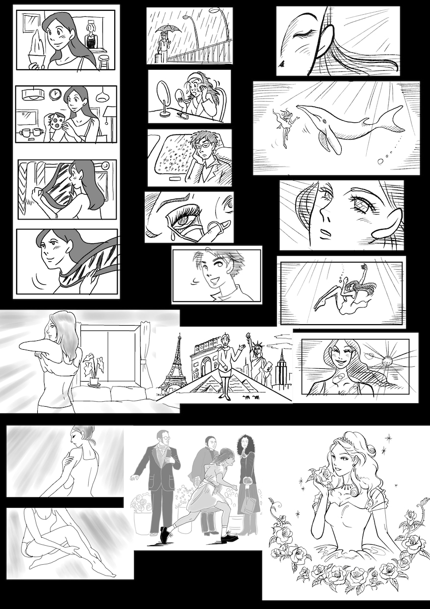 プロのCMプランナーが、絵コンテを描きます 企画意図が的確に伝わる、イキイキした絵コンテ、しかも早い！ イメージ3
