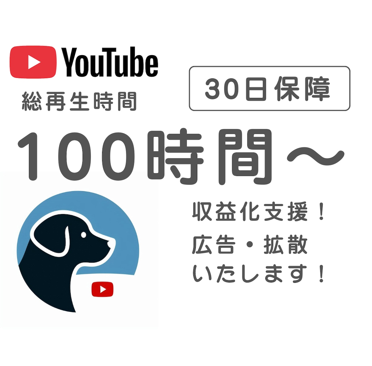 収益化へ！あなたの動画の再生時間を増やします 100時間ご支援＋安心の保証付き！ イメージ1