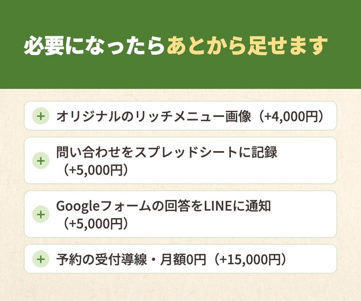 LINE公式アカウントを最小構成で立ち上げます あいさつ・自動応答・メニューまで。必要になったら足せる形で イメージ4