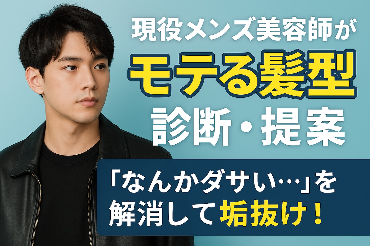 モテたい男子！顔・骨格に合う髪型をを提案します 初対面の印象は髪型で9割決まる。魅力を引き出す髪型をご提案！ イメージ2