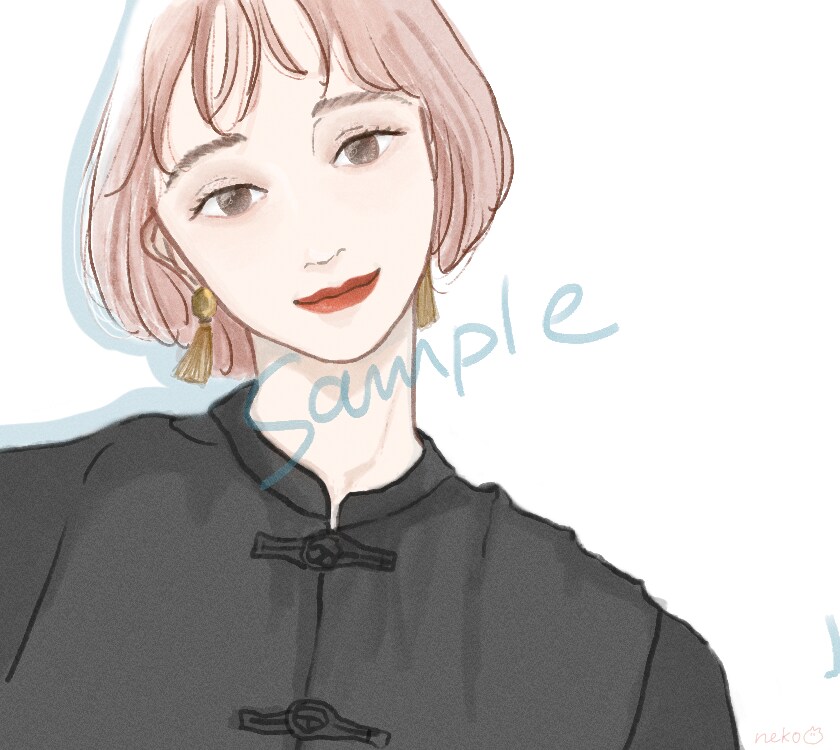 淡い色合いで優しい雰囲気の似顔絵を描きます SNSのアイコン等に。人数追加でウェディング用にも！ イメージ2