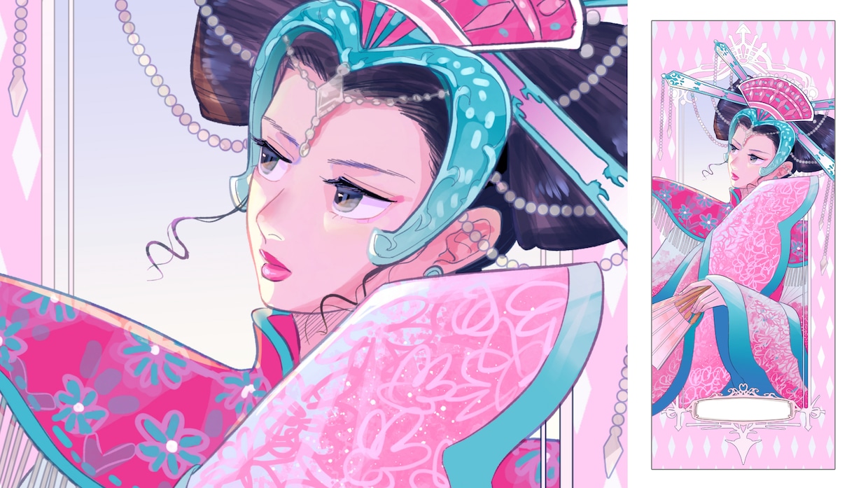 神秘的で美しい装飾タロットカードのイラスト描きます あなたのオリジナルキャラクターをタロットカード風に表現します イメージ1