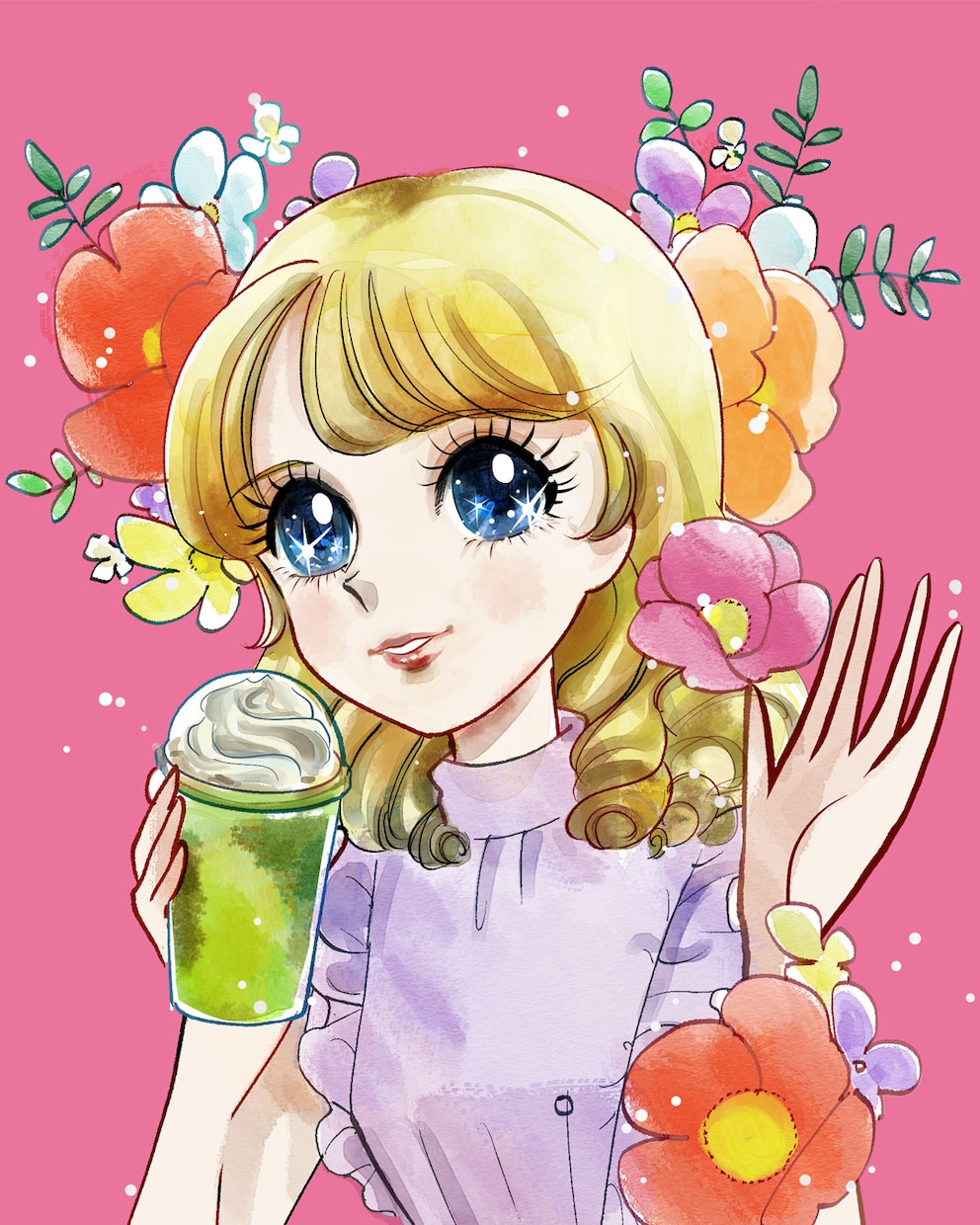 昭和レトロ！キラキラの少女マンガイラスト描きます 本格少女まんがテイストでインパクトのある世界観を演出 イメージ5
