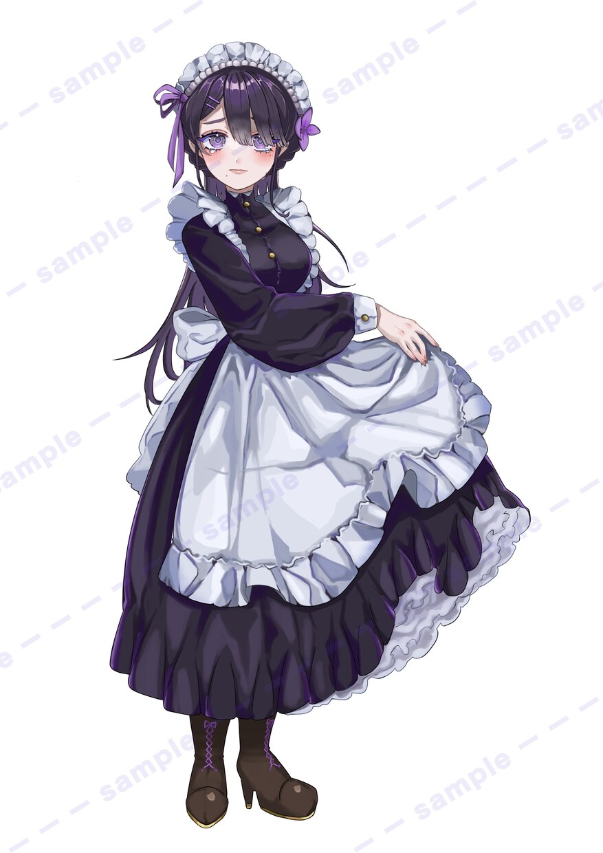 商業利用◎紫メイドさん販売いたします 表情差分9つ買い切りにて使用可能です！★購入特典あり★ イメージ9