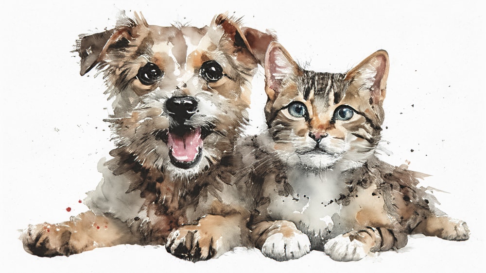 ペットの似顔絵イラスト|水彩画風の似顔絵にします 2日以内納品｜イラスト｜似顔絵｜水彩画｜プレゼント イメージ3