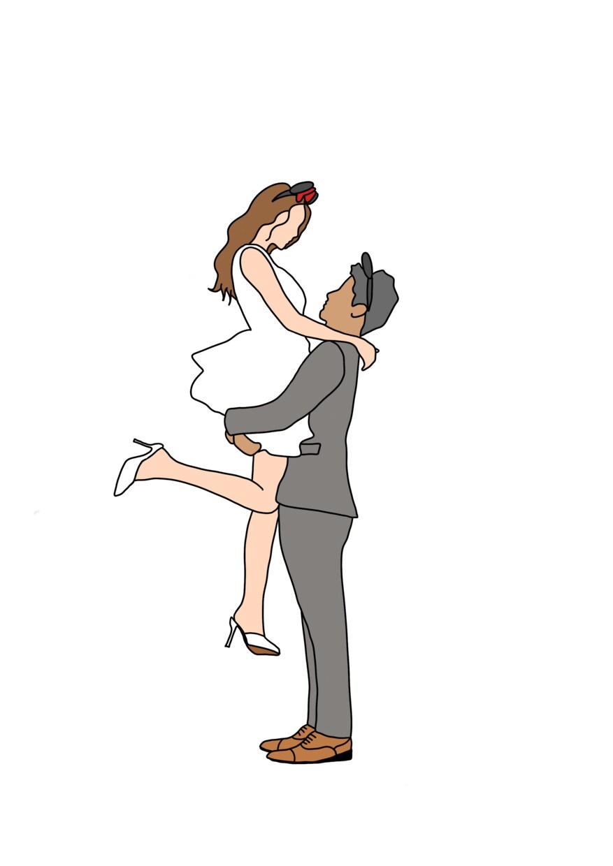結婚式に使えるイラスト作成します シンプルなイラストを写真を元に手書きします イメージ1