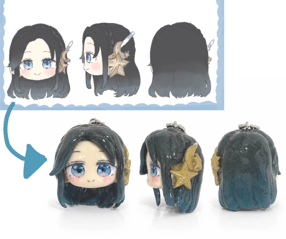 オリジナルおかおキーホルダー作ります オリキャラや大切な人を身に付けて、いつでも一緒に！ イメージ4