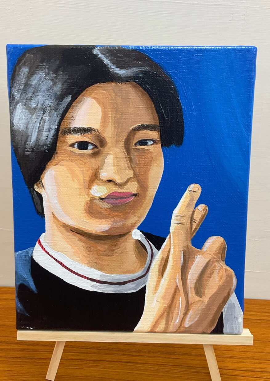 キャンバスにあなたや友人の似顔絵を描きます アクリルガッシュで個性的かつ似ています。 イメージ2