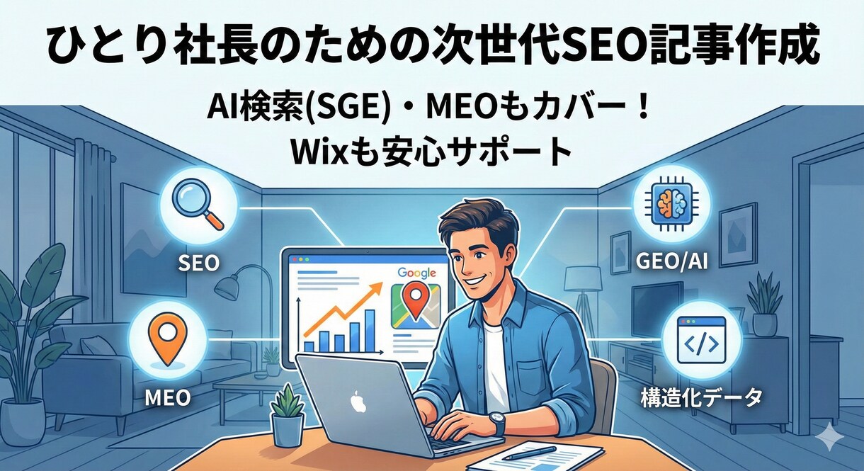 モニター5名限定価格✨SEOで集客を加速させます SEO・MEO・GEO済のブログ記事と構造化データ付き！ イメージ1