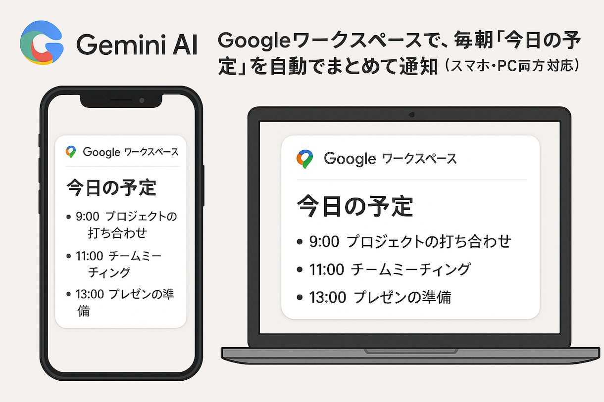 あなた専用のAI秘書作ります GoogleのAIとWorkspaceであなたを強力サポート イメージ1