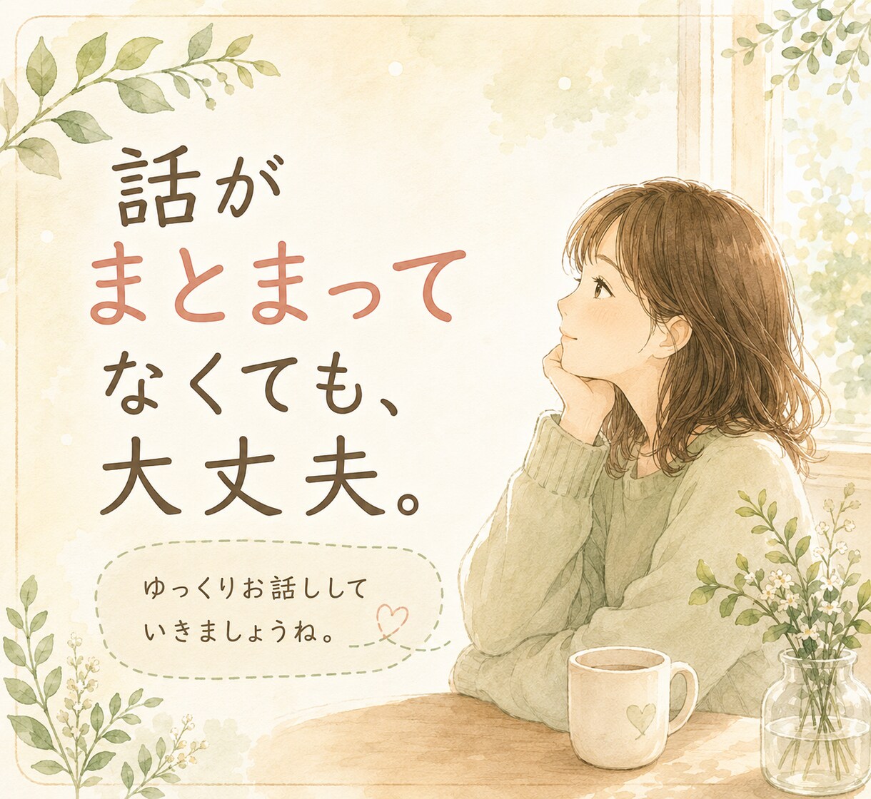 頑張らなくていい電話でお話しします うまく話せなくても大丈夫。ゆっくりお話ししましょう イメージ2