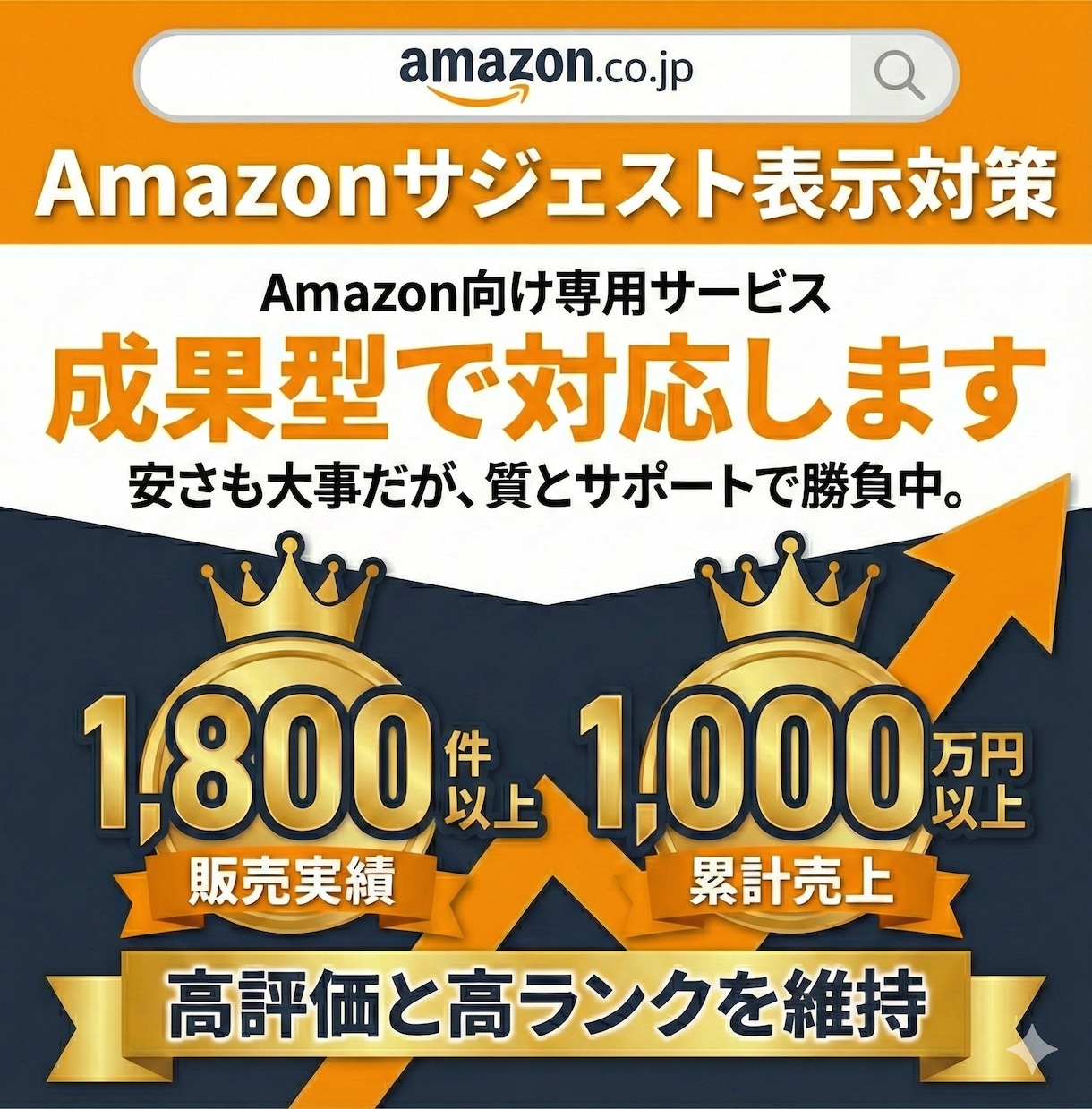 Amazonの検索サジェストに商品名を表示します 成果確認後に初回費用が発生する成果型サジェスト対策 イメージ1