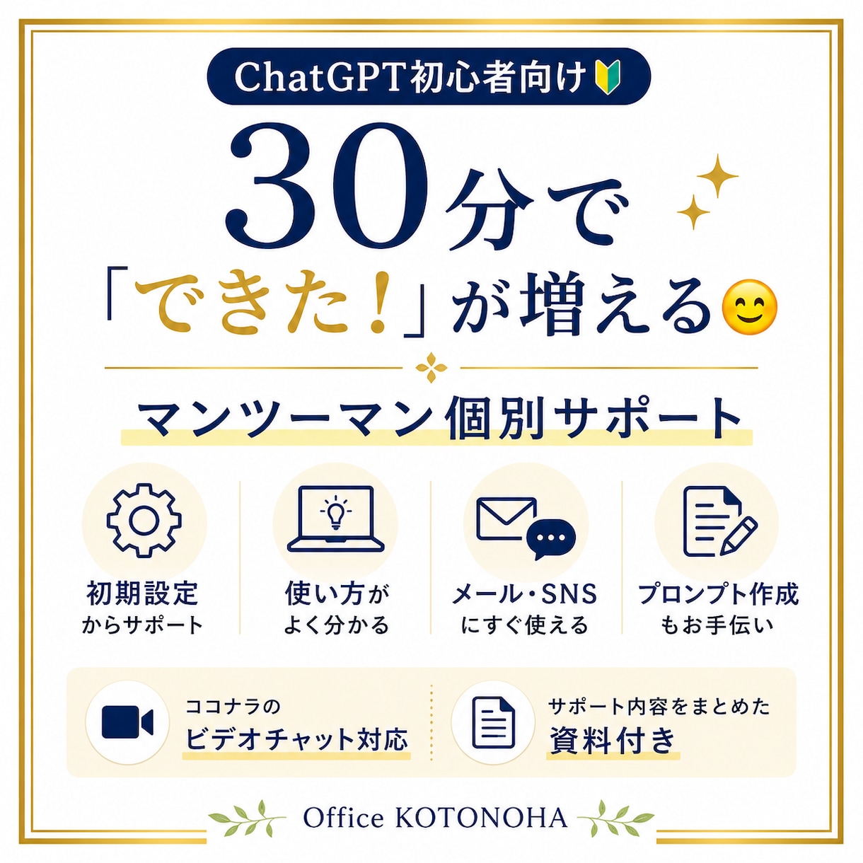 ChatGPT初心者を30分でサポートします 忙しいあなたに、考える時間を。仕事や暮らしで使えるAI活用 イメージ1
