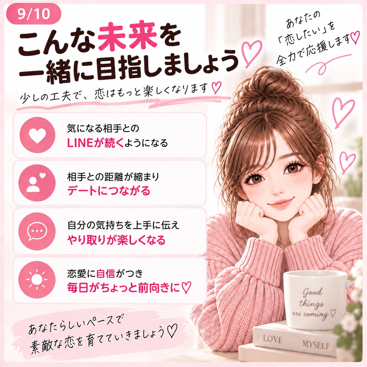 マチアプ攻略♡意中の相手を惹きつける恋愛相談ます LINEが続く♡また会いたいと思われるやり取りを伝授 イメージ9