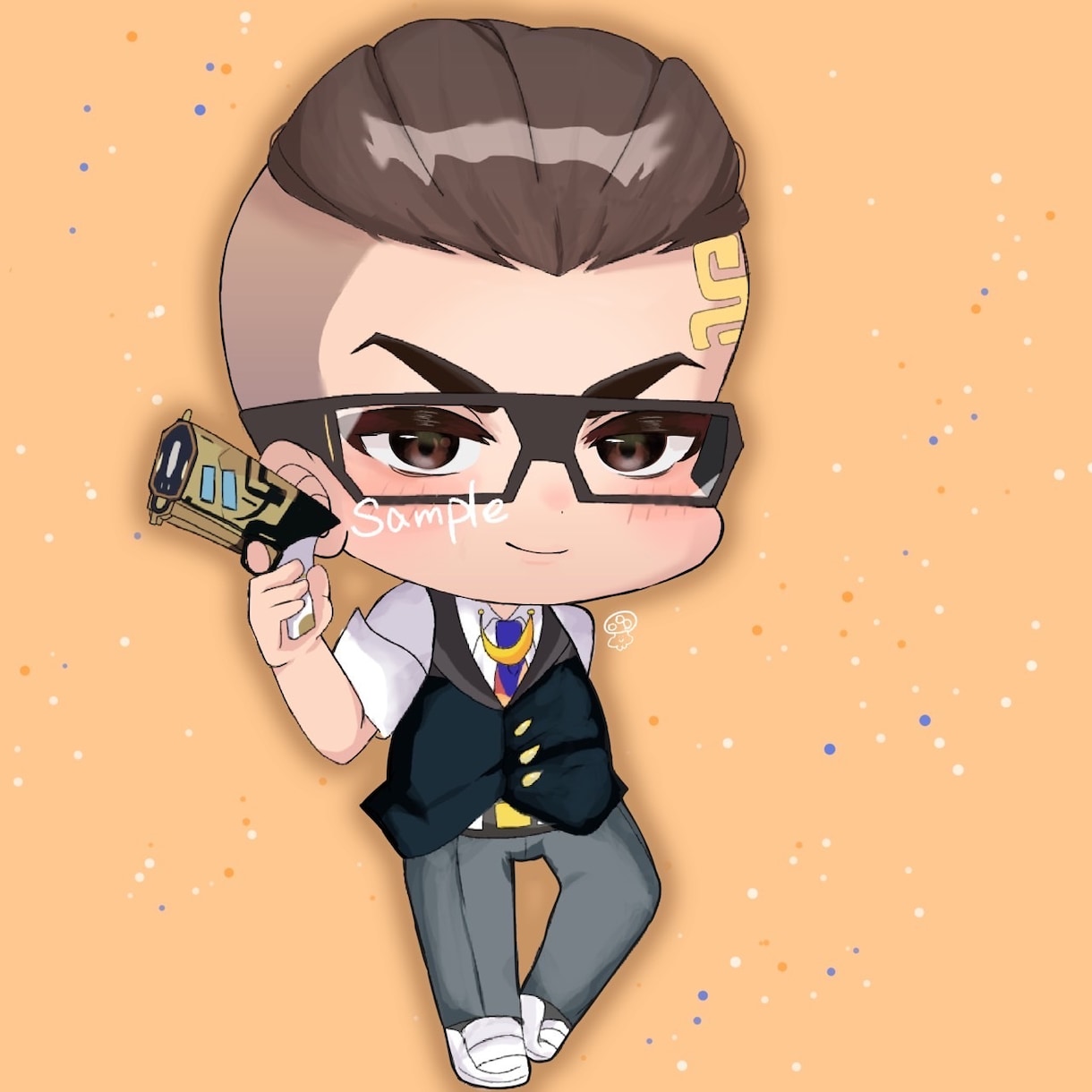 商用利用OK！かわいいミニキャラ描きます 表情差分付きなのでブログや立ち絵にオススメです！ イメージ3