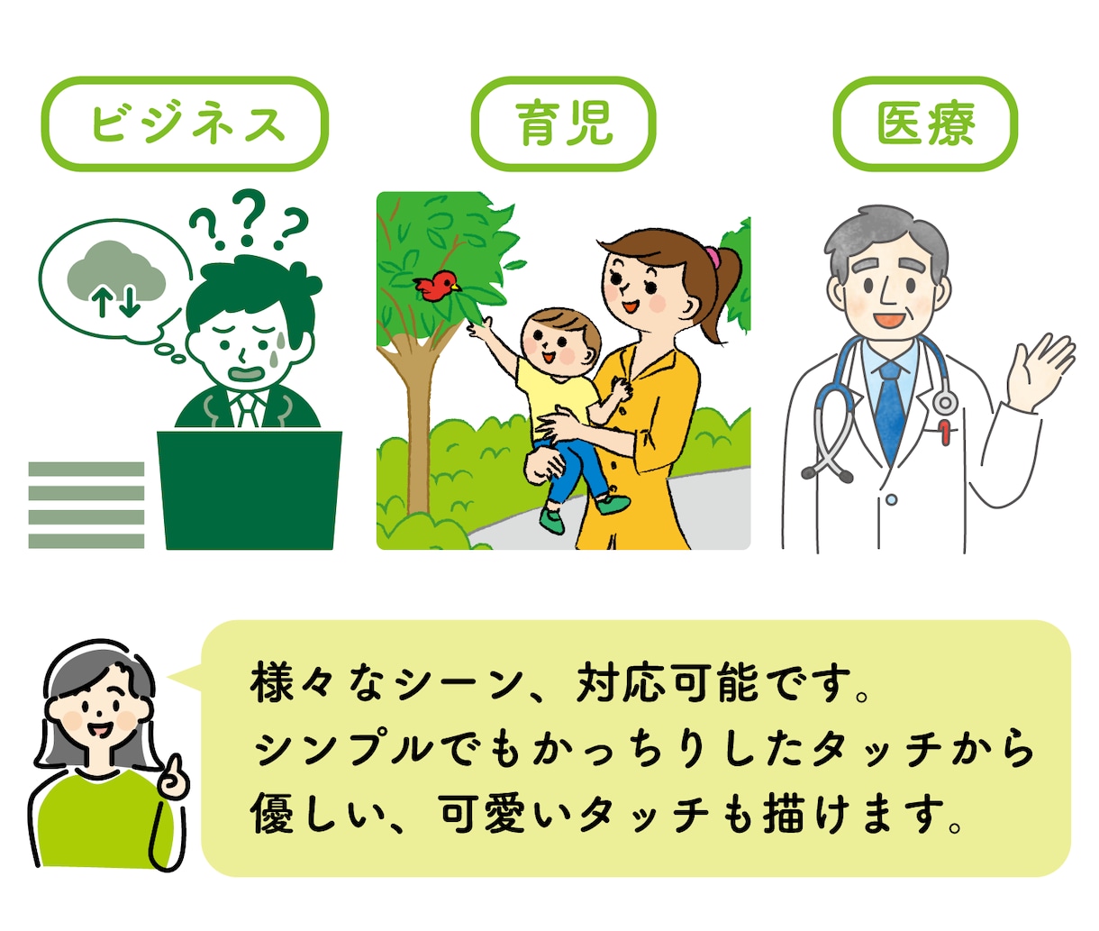 シンプルイラスト描きます 教科書の挿絵も経験したイラストレーターがイラストを描きます。 イメージ2