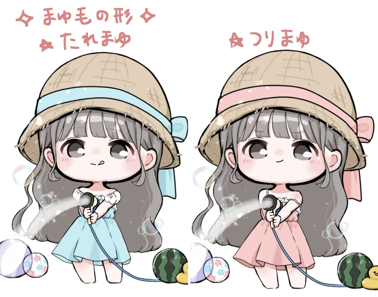 夏のしゃわしゃわ水遊び量産イラストお描きします 基本で色変え！プラスオプションでより理想のお姿に！ イメージ5