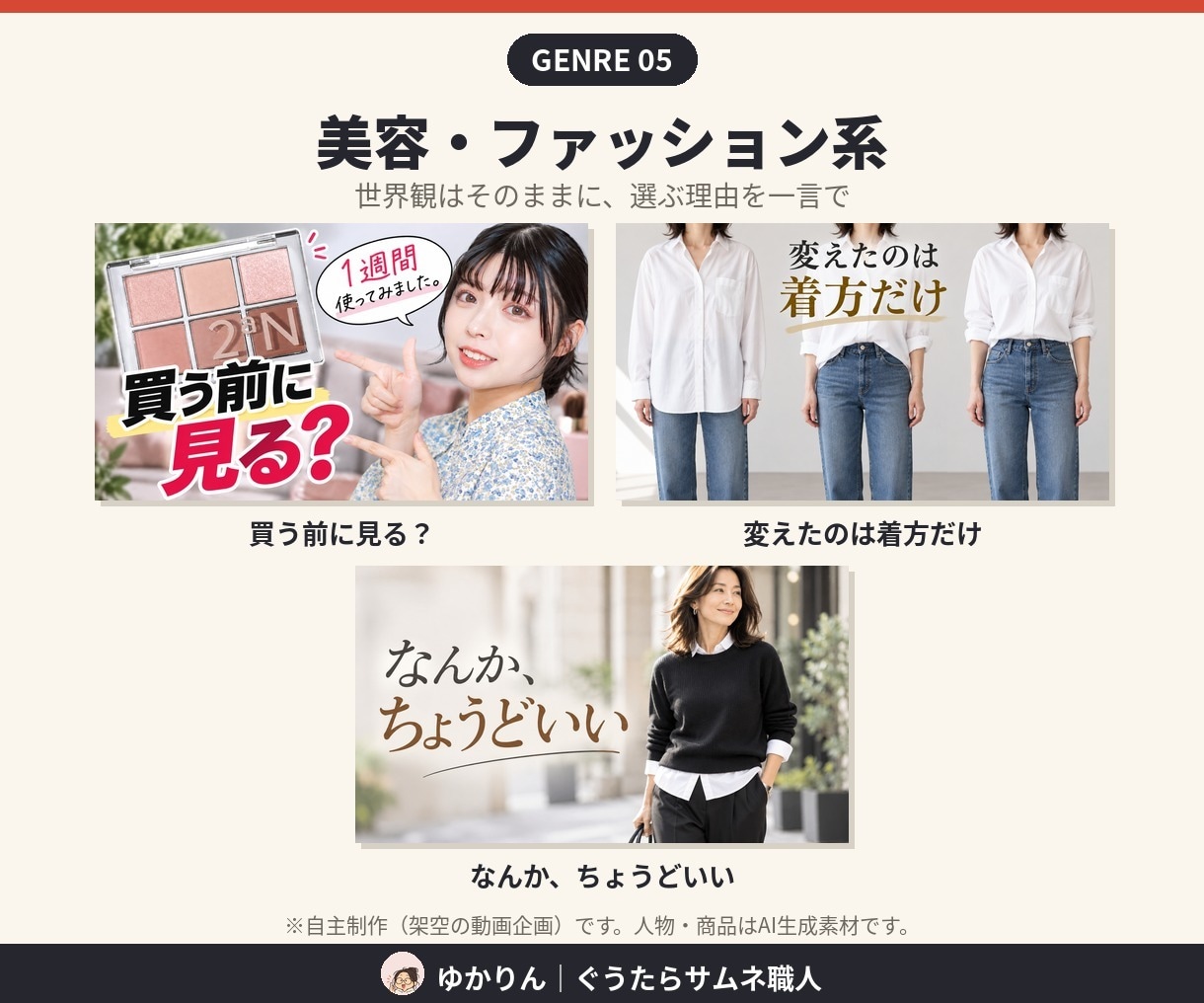 初回お試し｜伝わるサムネを1枚制作します 暮らし・お金・美容も。まずは1枚、相談しながら イメージ5