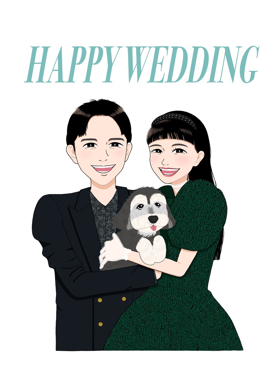 そっくり＆可愛い♡ウェディングイラストを描きます 特別な思い出となる1枚を描かせて頂きます イメージ1