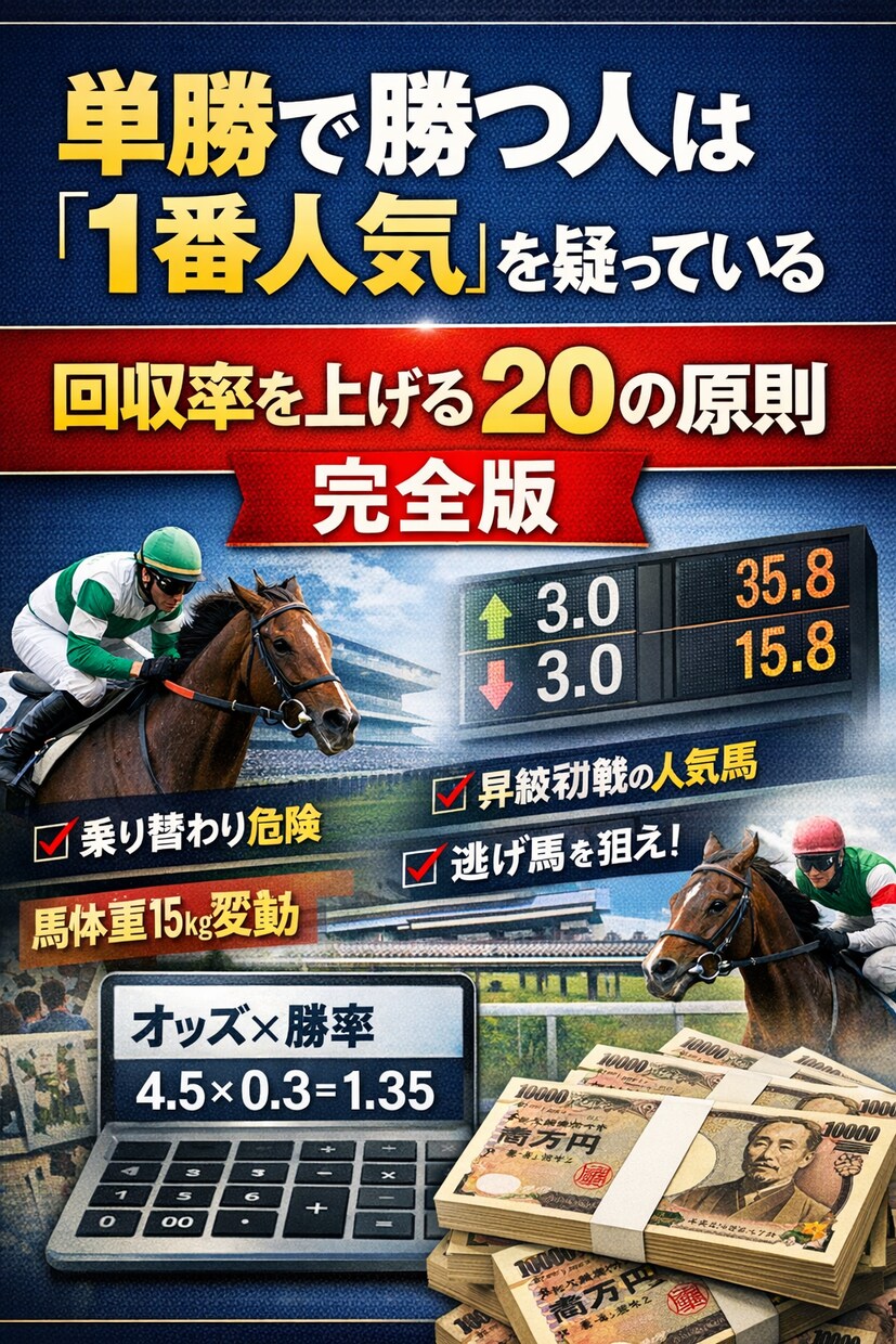 単勝で勝つための極意を完全解説します 単勝で回収率を上げる“期待値思考”を公開。 イメージ1