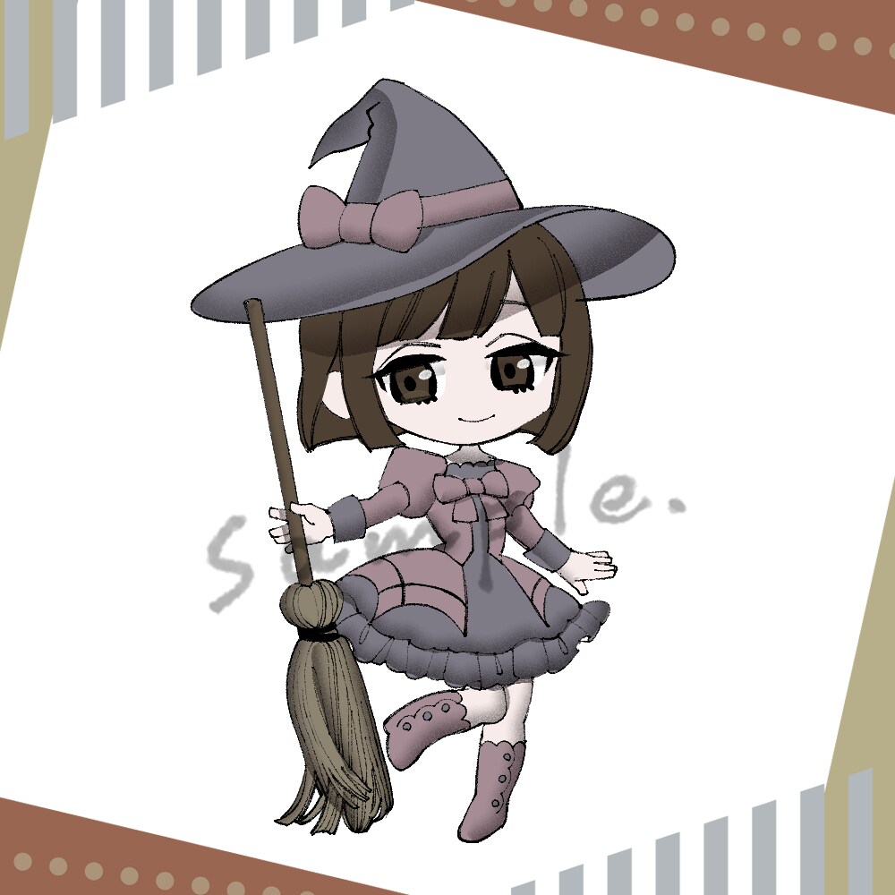 ハロウィン用の量産イラスト描きます 全５種類の中から選べ、頭部分は書き下ろしです。 イメージ6