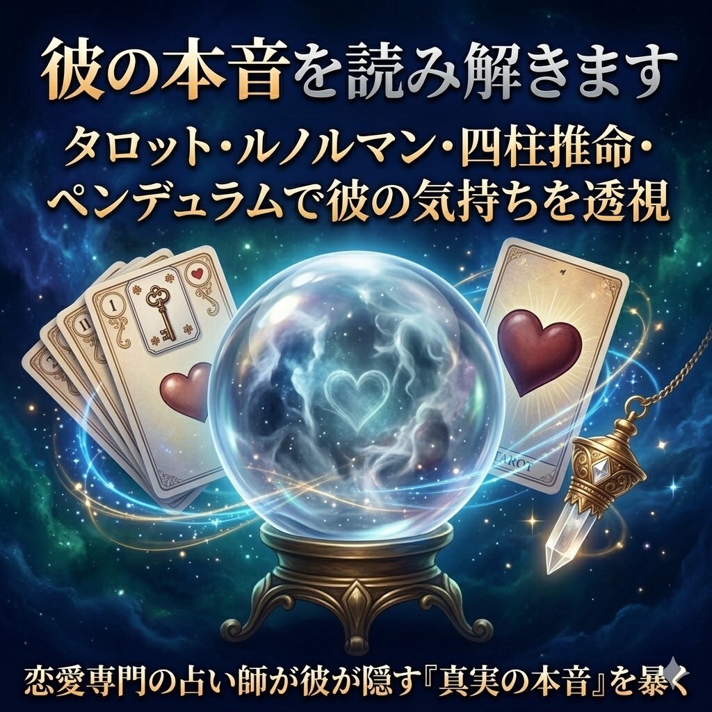 恋愛占いのプロが彼の気持ち占います 恋愛専門占い師が彼の本音あなたへの想いを読み解きます イメージ1