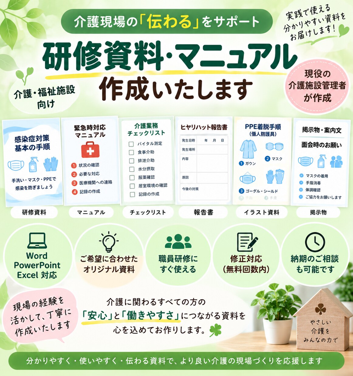 介護施設向け研修資料・マニュアルを作成します 現役の介護施設管理者が現場目線で作成します イメージ2