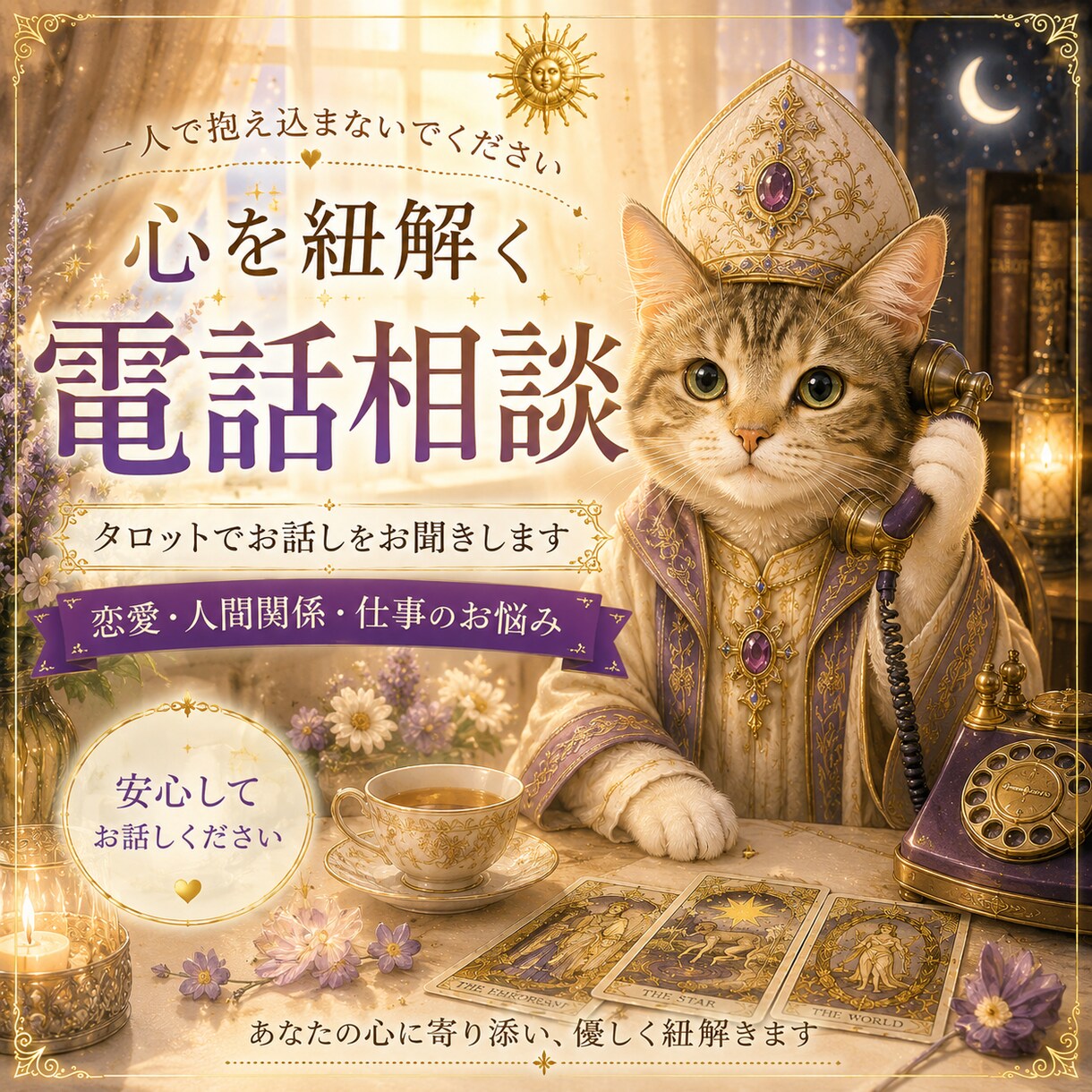 恋愛・人間関係・仕事のお悩みを丁寧にお聞きします 恋愛・夫婦・家族・職場など人には話しにくいお悩みなど鑑定 イメージ1
