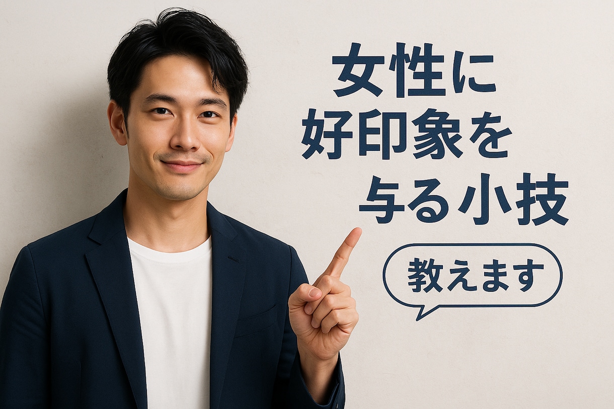 ちょいモテ男子の秘密をお教えします 女性に好印象を与える小技を伝授いたします イメージ1