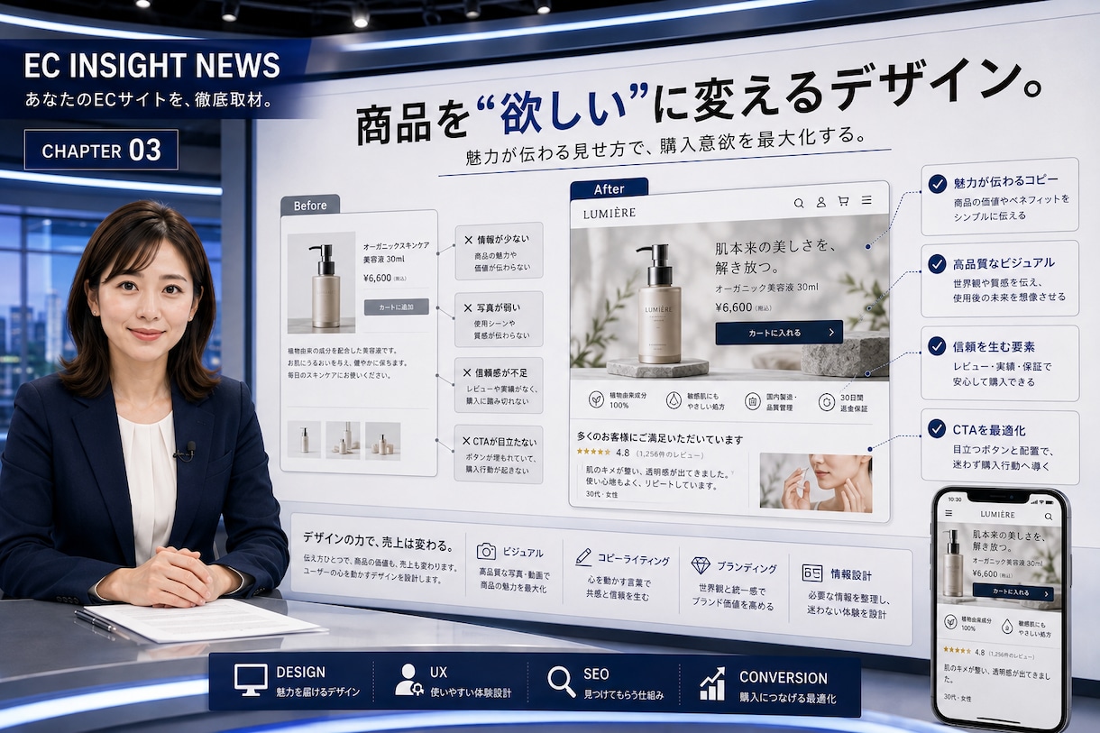 ECサイト制作・ネットショップを構築します デザイン・SEO・購入導線まで設計するECサイト イメージ3