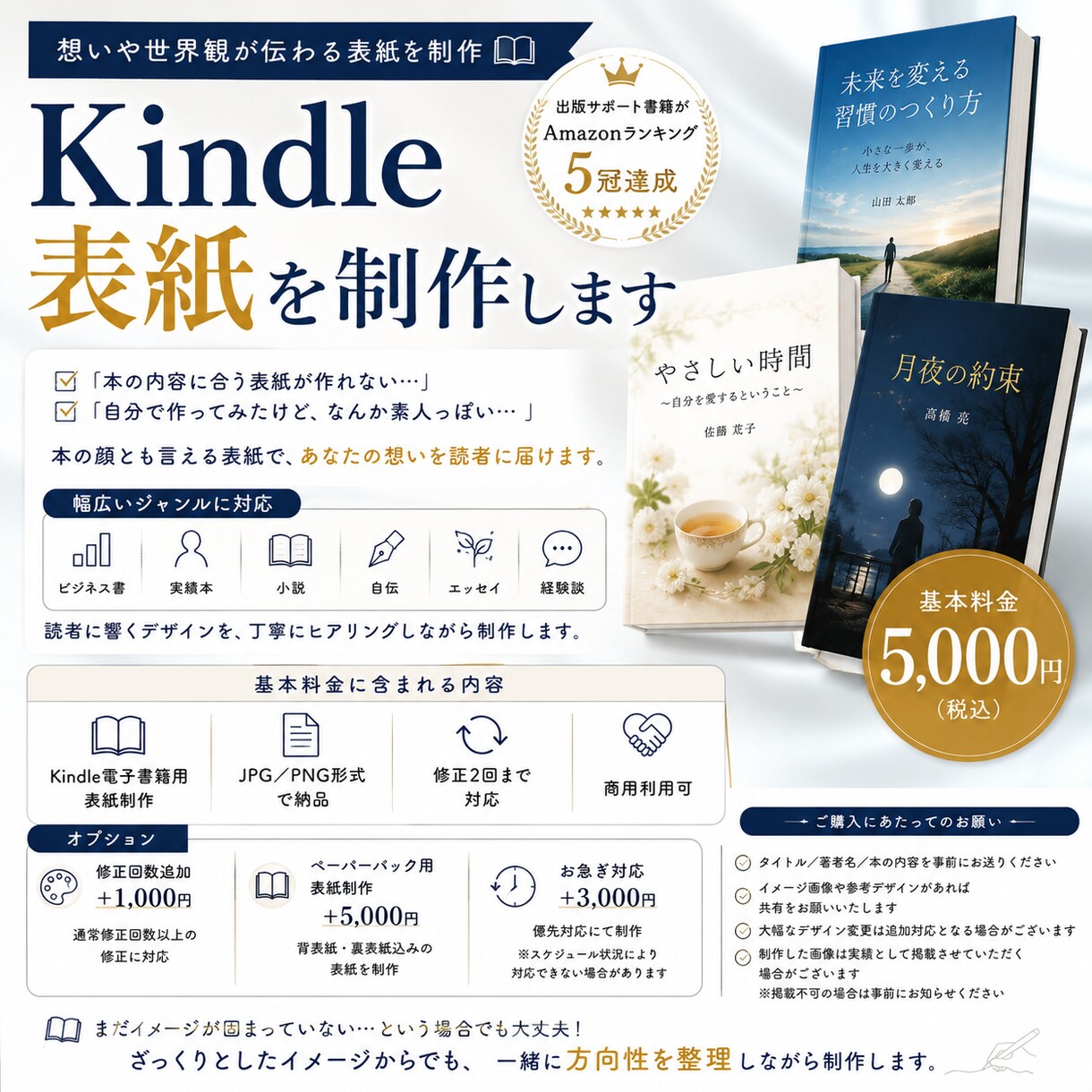 Kindle電子書籍表紙を制作します 想いや世界観が伝わる表紙を制作します イメージ1